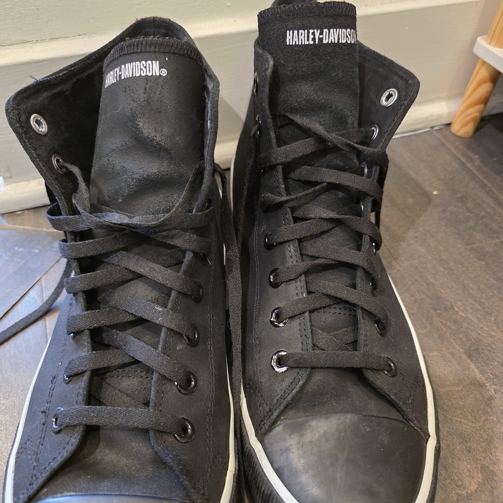 Harley-Davidson Men's Black High-Top Canvas Sneakers